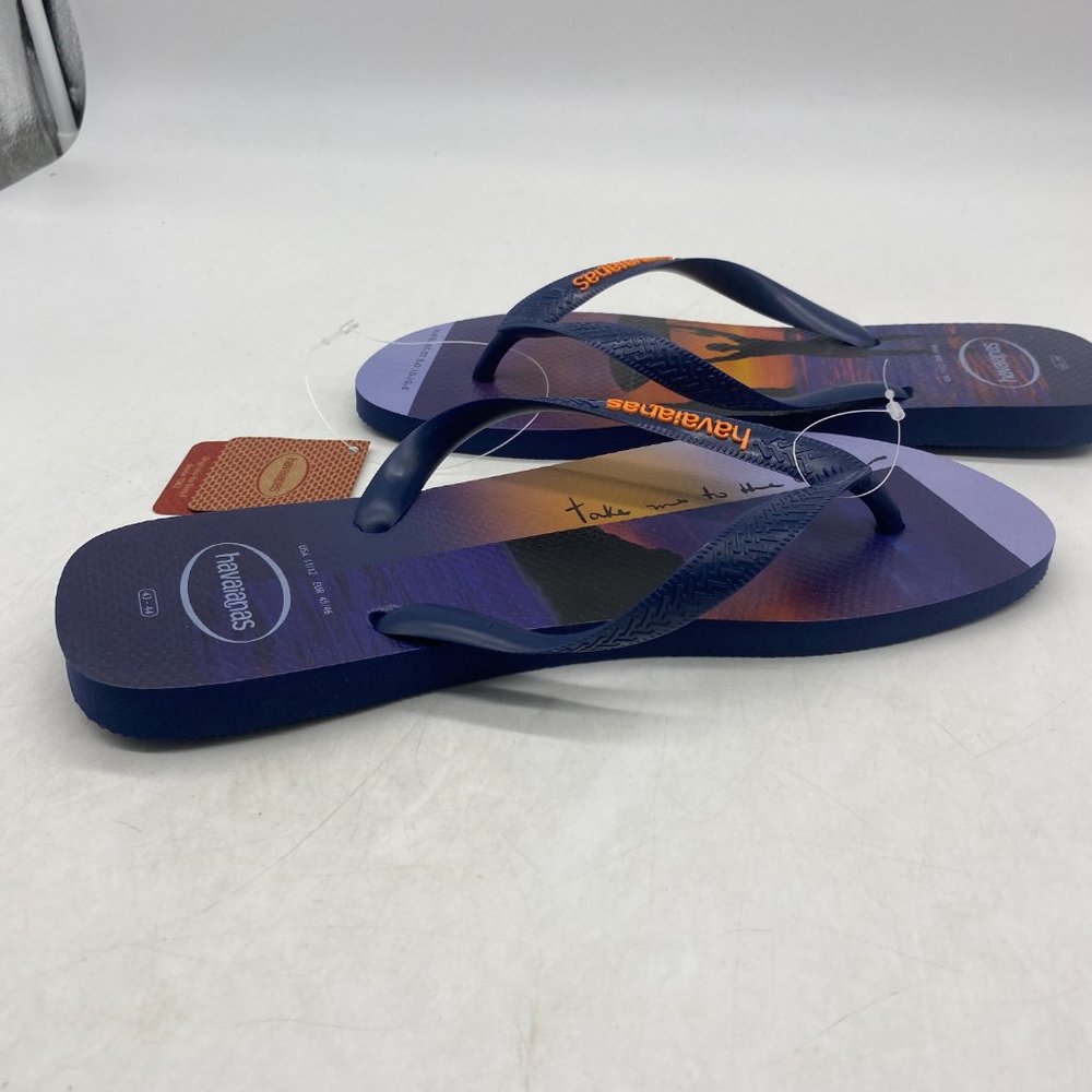 Havaianas Hype Navy Blue Flip Flops Men's Size 11/12 or 13 - Picture 3 of 9